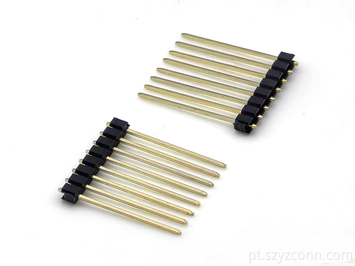 Fileira H2.0mm reto 1*8P do conector do encabeçamento do Pin do passo de 2.54mm única 2.54mm Pitch Pin Header Connector Single Row Straight H2.0mm 1*8P